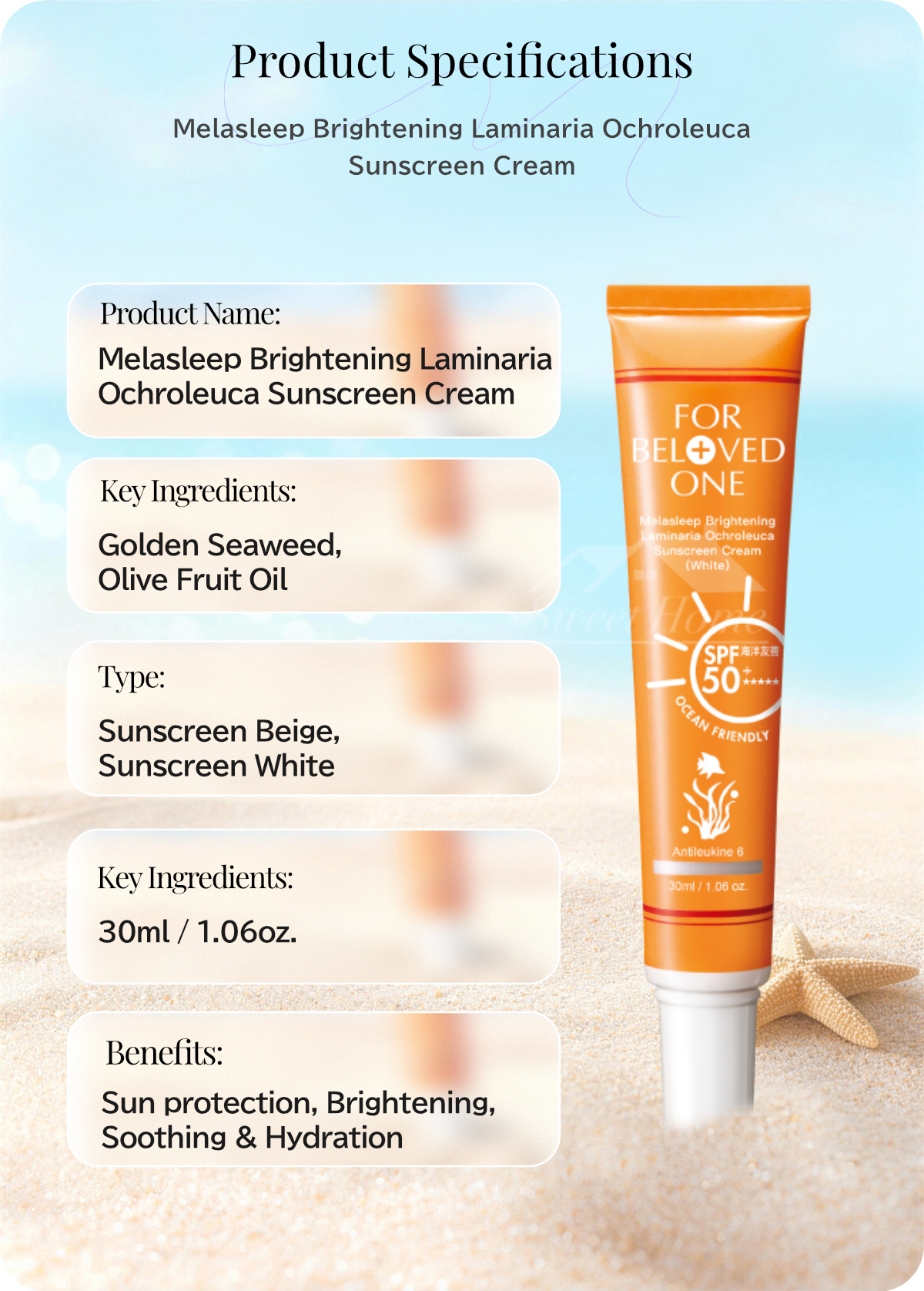 Melasleep Brightening Laminaria Ochroleuca Sunscreen Cream-9